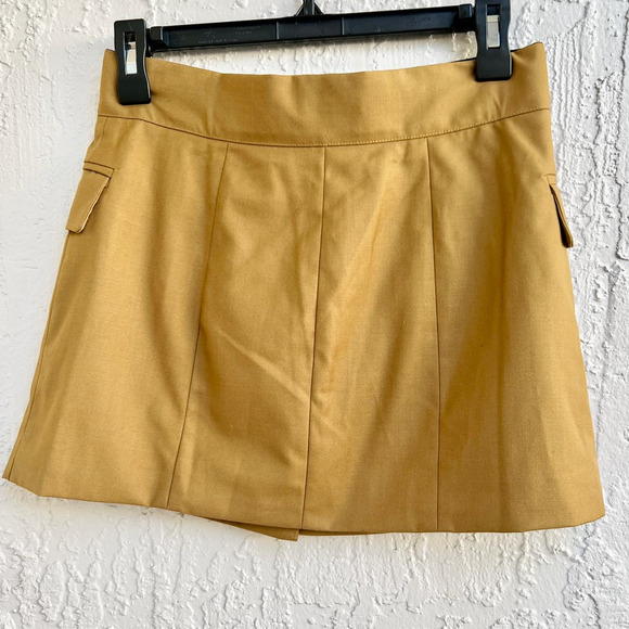 Nonchalant Label Parker Buttoned Wrap A-Line Mini Skirt Brown Women's Size XS - Picture 5 of 6